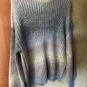 Gray Ombre Knit Sweater - Women